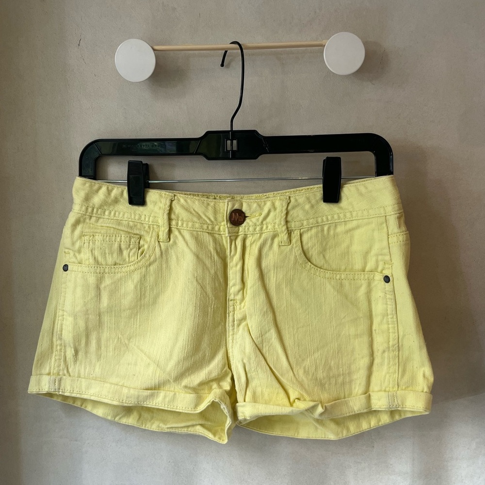 Vintage Pastel Yellow Jean Shorts